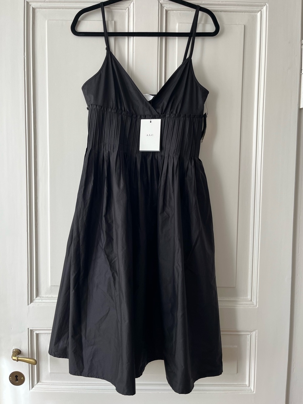 A.L.C. x Petra Flannery Esdell Pleated Cotton Blend Poplin Knee Short Mini Dress